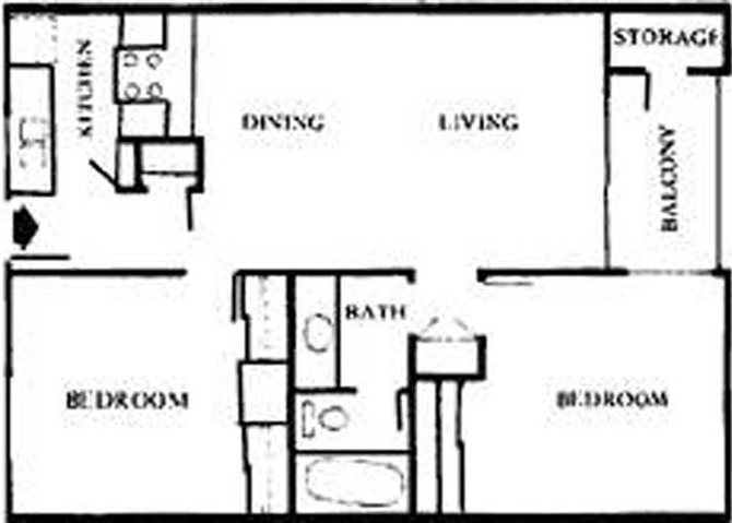 E | Two Bedroom Floor Plan 5
