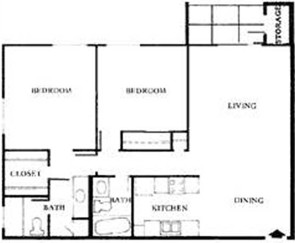 F | Two Bedroom Floor Plan 6