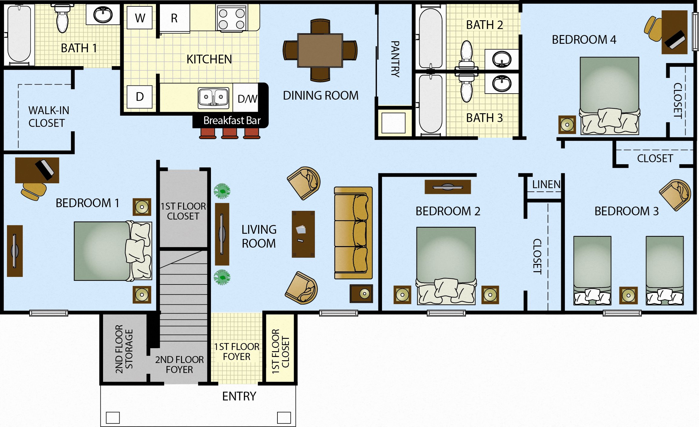 Ponce Harbor Four Bedroom Three Bath Apartment Home Ponce Harbor Four Bedroom Three Bath Apartment Home